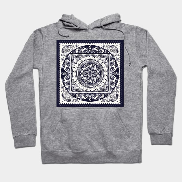 Midnight Blue Mandala Hoodie by DISmithArt